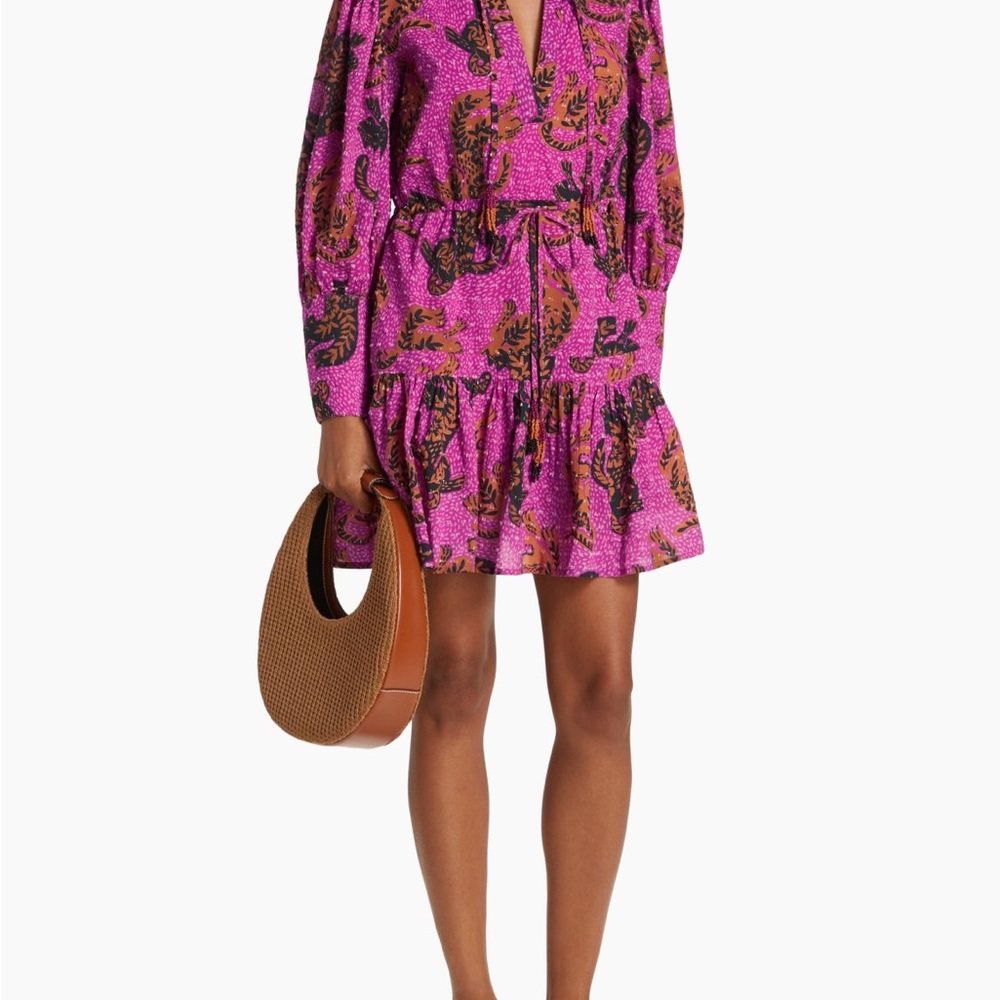 Farm Rio The Wild Leopards 🐆 XS Fall Mini Dress